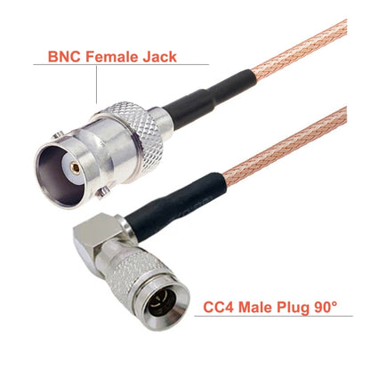 50cm CC4 Male Elbow To BNC Female Connector Cable RG179 Coaxial RF Wire - Connectors by buy2fix | Online Shopping UK | buy2fix