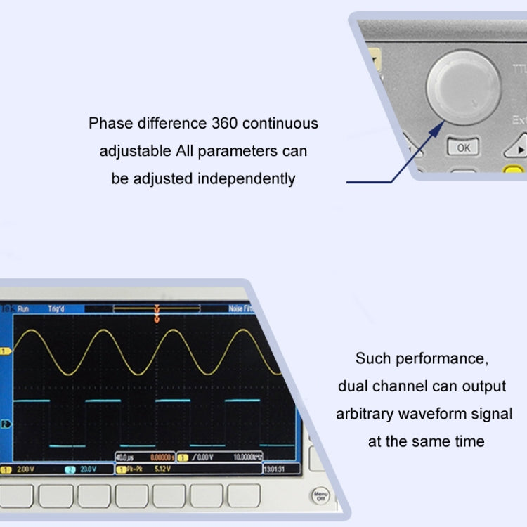 JUNTEK Programmable Dual-Channel DDS Function Arbitrary Waveform Signal Generator, Frequency: 15MHz(AU Plug) - Other Tester Tool by buy2fix | Online Shopping UK | buy2fix