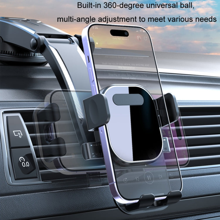 Car Suction Cup Dashboard Automatic Lock Mobile Phone Holder, Style: Glossy Waterfall Base - Car Holders by buy2fix | Online Shopping UK | buy2fix