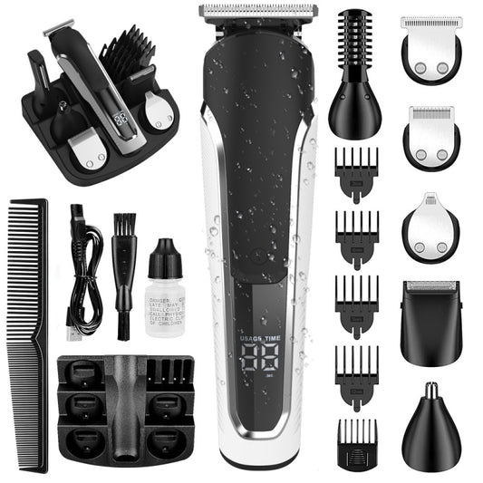 6 in 1 Men Waterproof Electric Hair Trimmer Kit Nose Trimmer, Mustache Trimmer Body Shaver 8988 - Hair Trimmer by buy2fix | Online Shopping UK | buy2fix