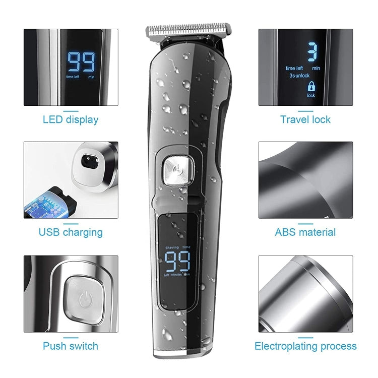 6 in 1 Men Waterproof Electric Hair Trimmer Kit Nose Trimmer, Mustache Trimmer Body Shaver 8688 - Hair Trimmer by buy2fix | Online Shopping UK | buy2fix