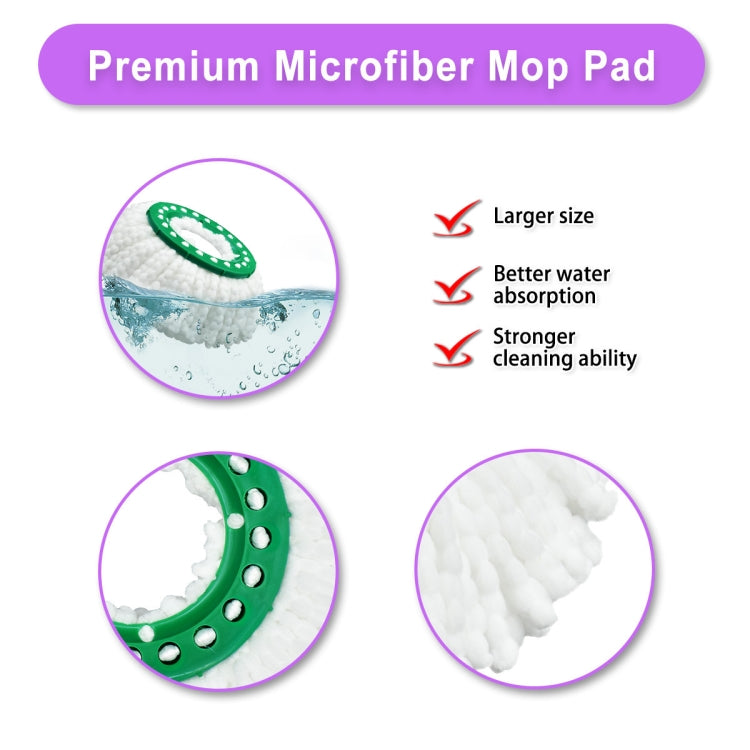 For Libman Tornado Spin Mop Microfiber Mop Pad Replacement Parts(Green) - Other Accessories by buy2fix | Online Shopping UK | buy2fix