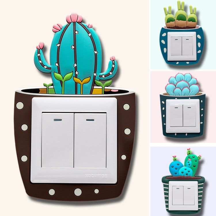 Luminous Three-dimensional Cactus Switch Sticker Socket Panel Cover Decor, Style: Cactus Pillar - Sticker by buy2fix | Online Shopping UK | buy2fix