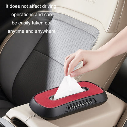 Car Sun Visor Hanging Sunroof Seat Back Tissue Box, Color: Leather Red - Stowing Tidying by buy2fix | Online Shopping UK | buy2fix