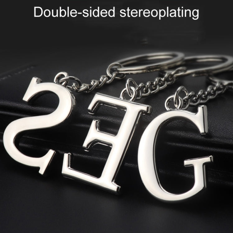 Double-Sided Three-Dimensional Plating Alphabet Keychain, Style: B - Key Rings by buy2fix | Online Shopping UK | buy2fix