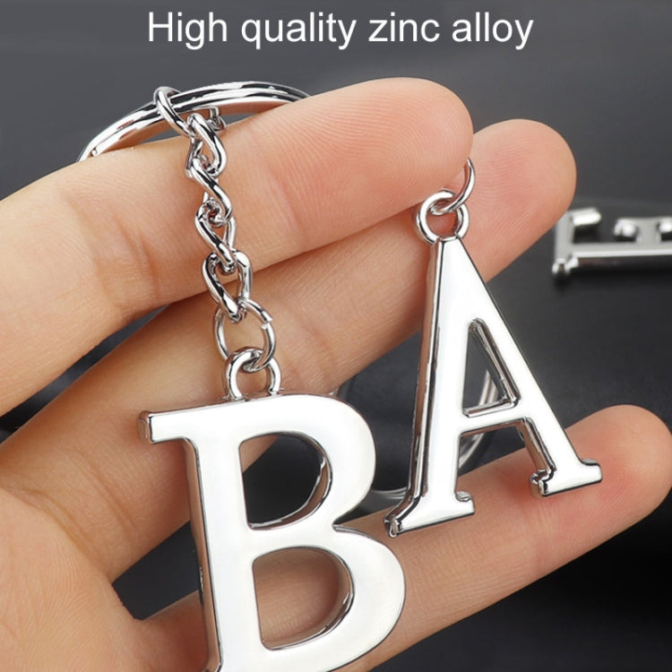 Double-Sided Three-Dimensional Plating Alphabet Keychain, Style: U - Key Rings by buy2fix | Online Shopping UK | buy2fix