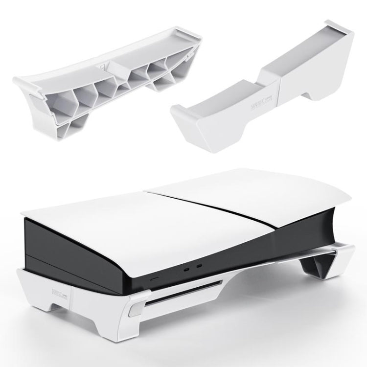 For PS5 Slim STARTRC GAMES Base Horizontal Placement Bracket Game Console Horizontal Fixed Cooling Base(White Upgraded Digital/Disc Universal) - Holder by STARTRC GAMES | Online Shopping UK | buy2fix