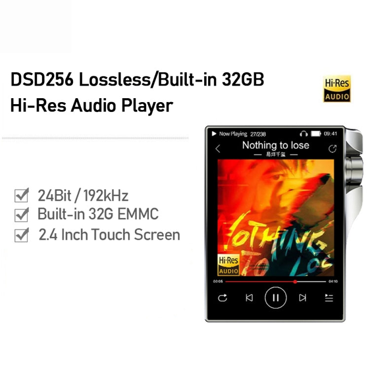 HiFi Lossless Music Player Mastering DSD256 Hard Decoding MP3, Memory: 32GB(Gray) - MP3 Player by buy2fix | Online Shopping UK | buy2fix