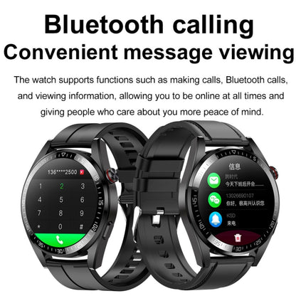 1.43 inch AMOLED Screen Smartwatch Heart Rate Blood Pressure Monitoring Bluetooth Talking Sports Watch, Color: Silver Leather Strap - Smart Watches by buy2fix | Online Shopping UK | buy2fix