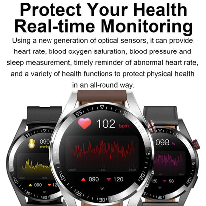 1.43 inch AMOLED Screen Smartwatch Heart Rate Blood Pressure Monitoring Bluetooth Talking Sports Watch, Color: Silver Leather Strap - Smart Watches by buy2fix | Online Shopping UK | buy2fix