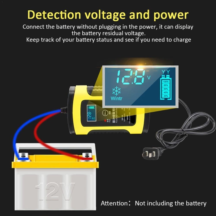 Anhtczyx 12V 6A  4Ah-100Ah Motorcycle Car Pulse Repair Charger With LCD Display(UK Plug) - Battery Charger by Anhtczyx | Online Shopping UK | buy2fix