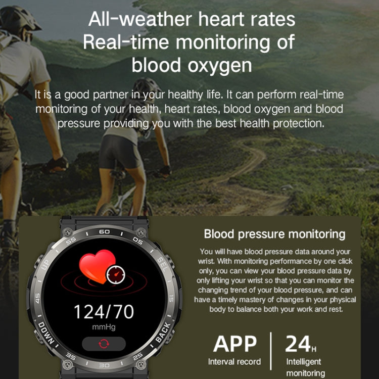 Bluetooth Talk Outdoor Pedometer Exercise Heart Rate Sleep Monitoring Smart Watch(Black) - Smart Watches by buy2fix | Online Shopping UK | buy2fix