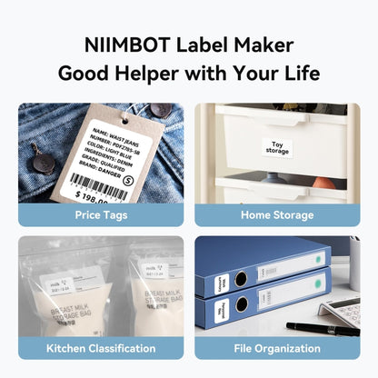 NIIMBOT Portable Bluetooth Sticker Label Thermal Printer(Lake Blue Gray English) - Printer by NIIMBOT | Online Shopping UK | buy2fix