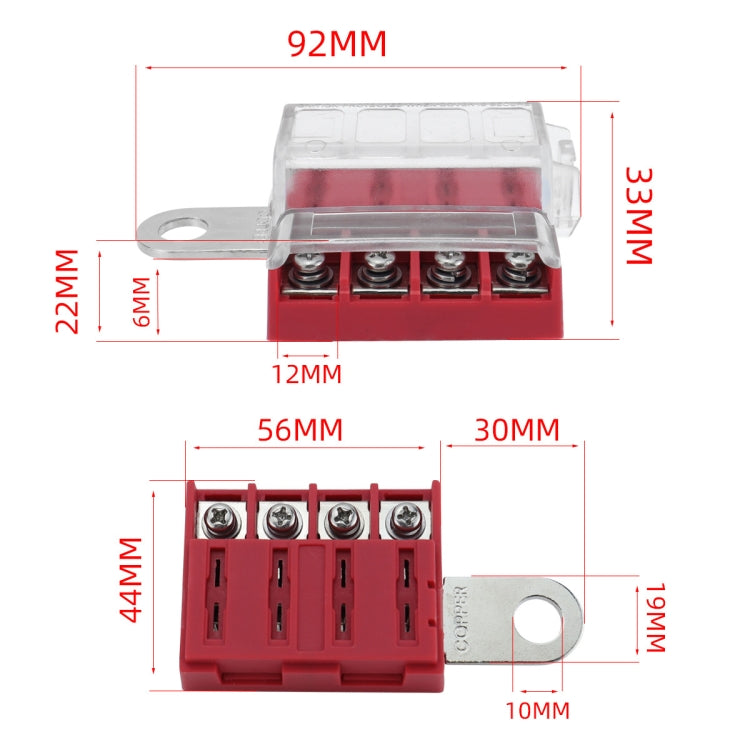 4-way RV Yacht Flame Retardant Waterproof Battery Terminal Fuse Block(Two) - Fuse by buy2fix | Online Shopping UK | buy2fix