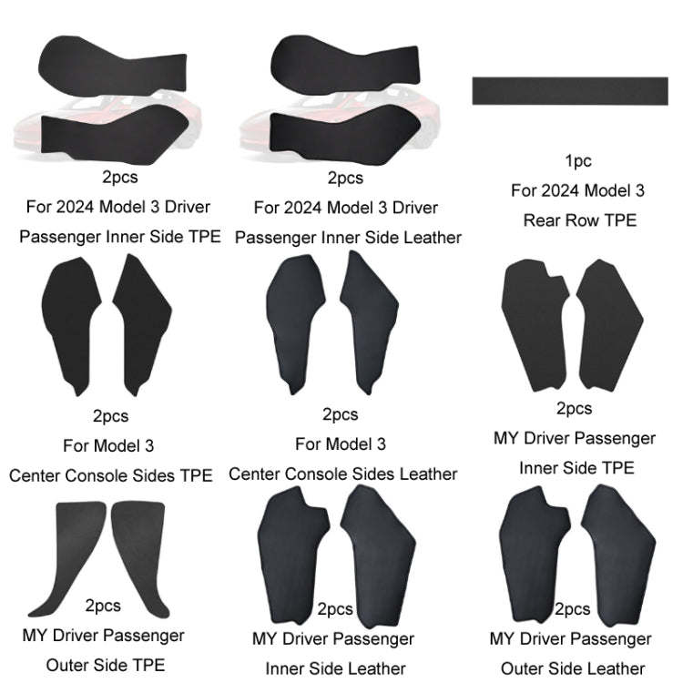 For Tesla Center Console Side Anti-kick Protective Pad, Style: MY Universal Driver Passenger Inner Side TPE - Seat Accessories by buy2fix | Online Shopping UK | buy2fix