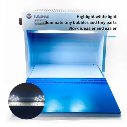 SUNSHINE SS-917C Mobile Phone Screen Repair Dust-free Workbench Green White Light Dual Lamps Dust Display Lamp Operator Bench US Plug - Repair Platform by SUNSHINE | Online Shopping UK | buy2fix