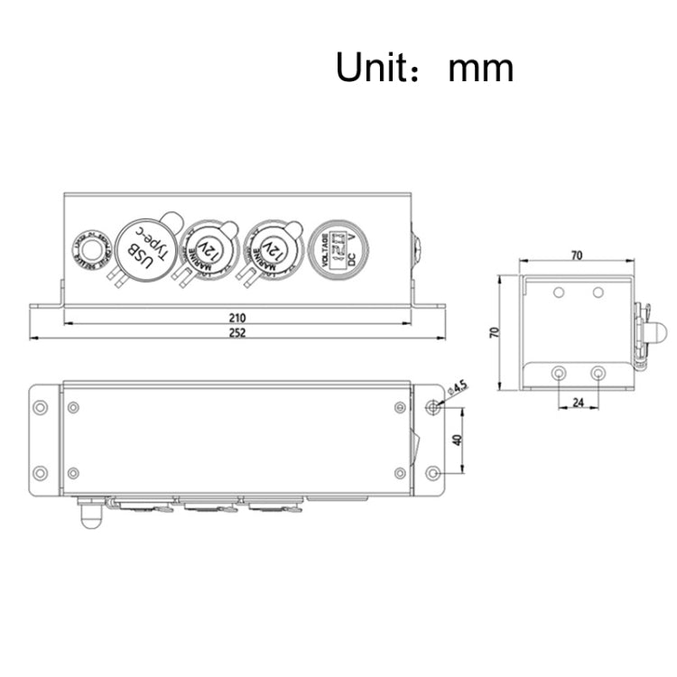 USB Voltmeter Cigarette Lighter Socket With Switch Power Box For Car And Ship, Model: AOS3515-1 - Cigar Socket by buy2fix | Online Shopping UK | buy2fix