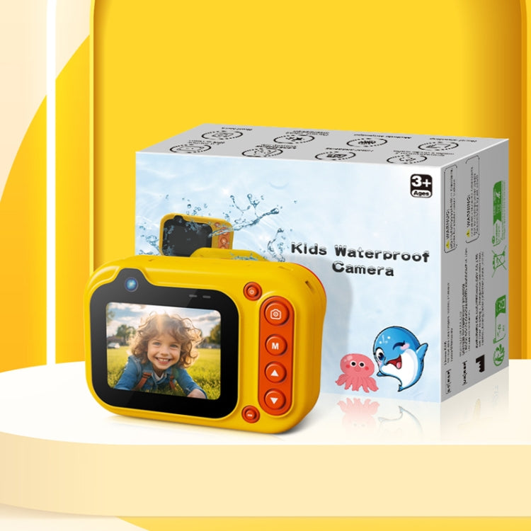 D60 3m Waterproof 2K HD 10X 2.4-inch Outdoor Photo Video Recording Children Mini Camera(Yellow) - Children Cameras by buy2fix | Online Shopping UK | buy2fix