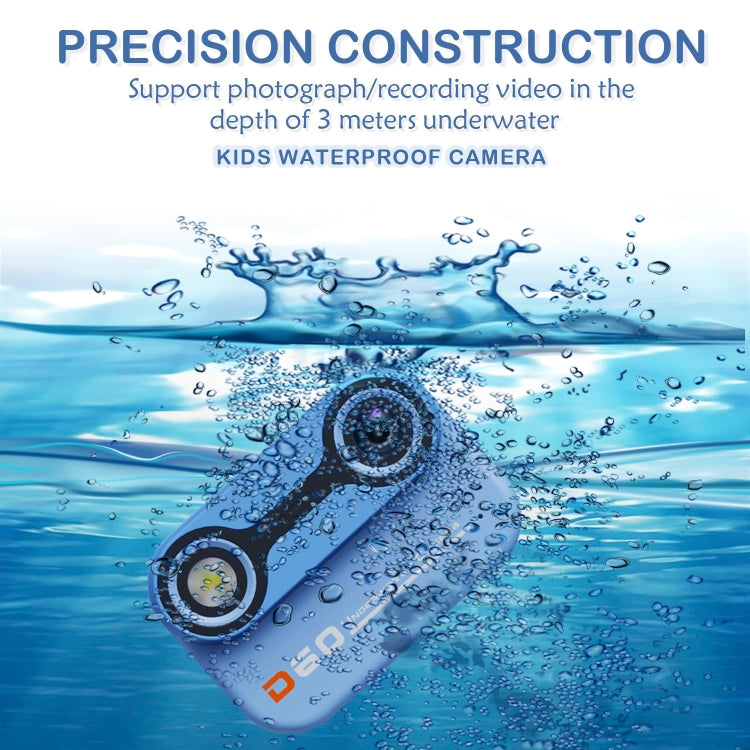 D60 3m Waterproof 2K HD 10X 2.4-inch Outdoor Photo Video Recording Children Mini Camera(Blue) - Children Cameras by buy2fix | Online Shopping UK | buy2fix