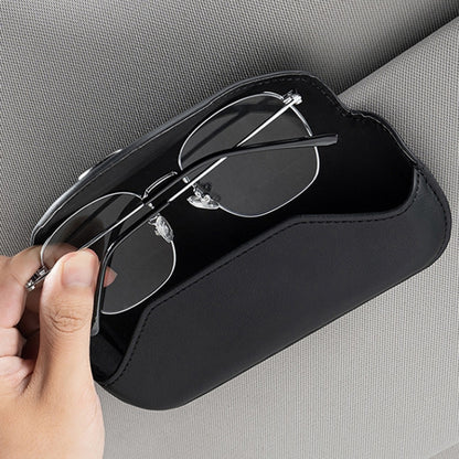 Car Sun Visor Interior Storage Glasses Bag(Beige) - Sunglasses & Glasses Clips by buy2fix | Online Shopping UK | buy2fix