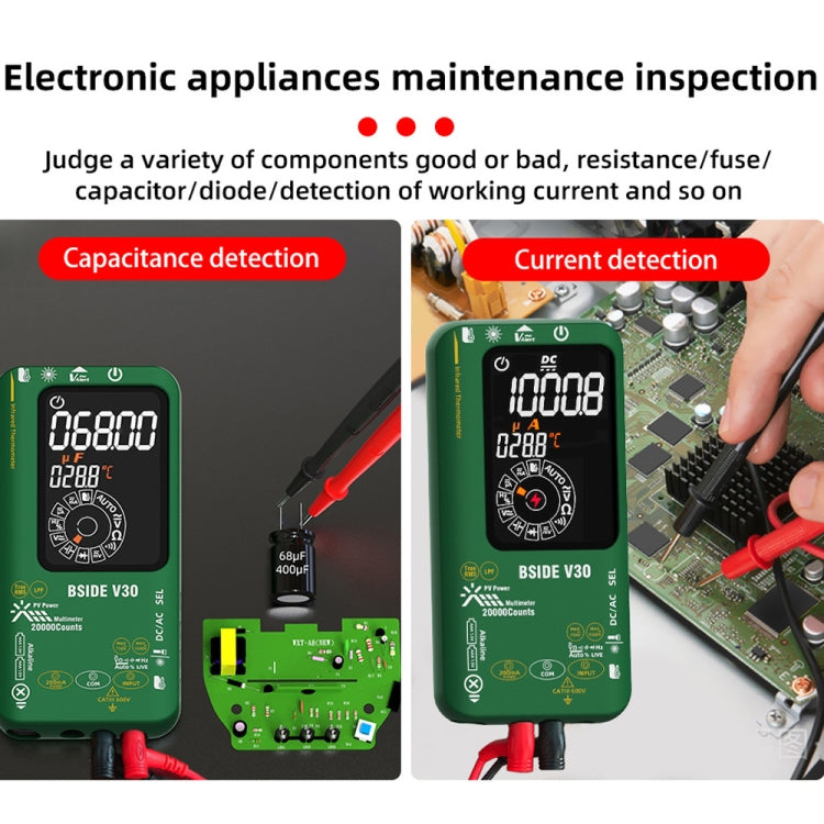 BSIDE V30 Intelligent Colorful Screen PV Multimeter Infrared Thermometer - Thermostat & Thermometer by BSIDE | Online Shopping UK | buy2fix