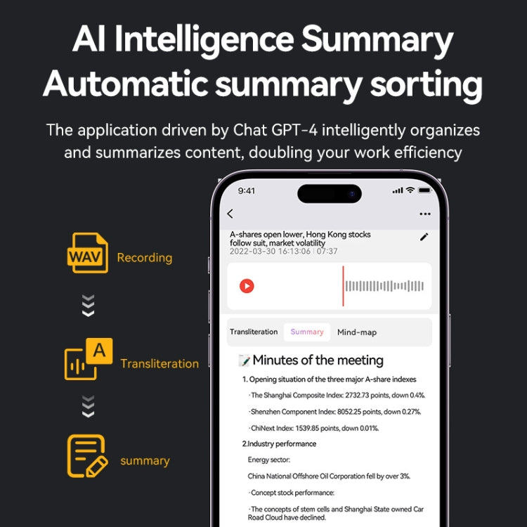 128GB AI Voice Recorder App Control Supports 58 Languages Simultaneous Interpretation / Transcribe & Summarize(Deep Gray) - Other Style by buy2fix | Online Shopping UK | buy2fix