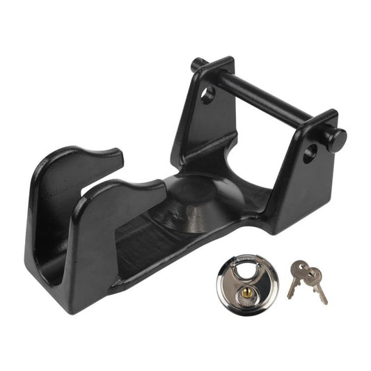 Coupler Gooseneck Hitch Trailer Lock For Heavy Trailer Transporter RV, Color: Black + Key Lock - Towing Bars by buy2fix | Online Shopping UK | buy2fix