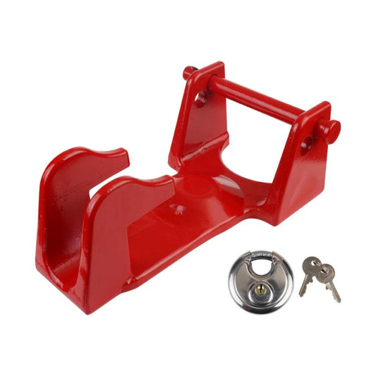 Coupler Gooseneck Hitch Trailer Lock For Heavy Trailer Transporter RV, Color: Red + Key Lock - Towing Bars by buy2fix | Online Shopping UK | buy2fix