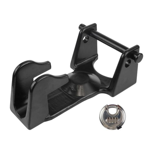 Coupler Gooseneck Hitch Trailer Lock For Heavy Trailer Transporter RV, Color: Black + Combination Lock - Towing Bars by buy2fix | Online Shopping UK | buy2fix