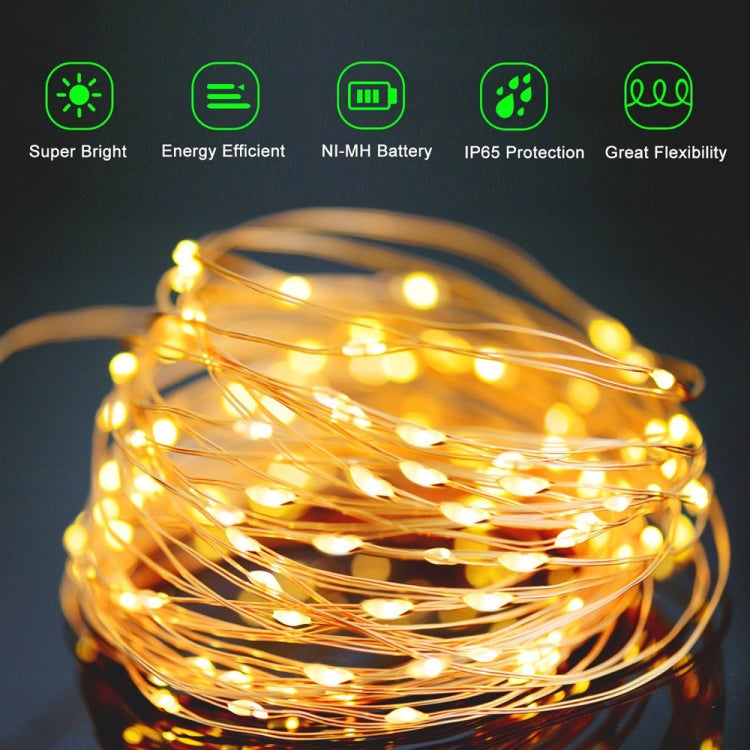 22m 200 LEDs Solar Powered Home Garden Copper Wire String Fairy Light Outdoor Christmas Party Decor Strip Lamp with 8 Modes(White Light) - Christmas Decoration Lamps by buy2fix | Online Shopping UK | buy2fix