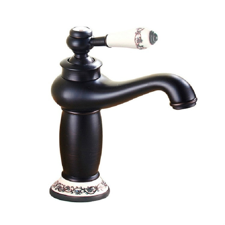 Copper Antique Hot Cold Double Blue White Porcelain Faucet - Faucets & Accessories by buy2fix | Online Shopping UK | buy2fix