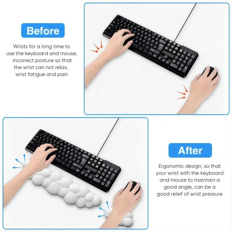Cloud Wrist Rest Memory Foam Keyboard Pad Office Desktop Wrist Brace (White) - Mouse Pads by buy2fix | Online Shopping UK | buy2fix