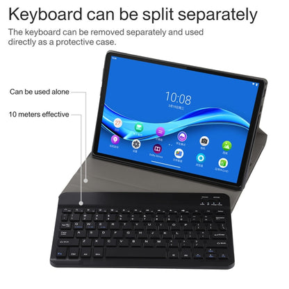 AM10 2 in 1 Removable Bluetooth Keyboard + Protective Leather Tablet Case with Holder for Lenovo M10 FHD Plus 10.3 inch(Black) - Lenovo Keyboard by buy2fix | Online Shopping UK | buy2fix