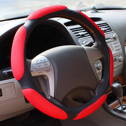 Sandwich Steering Wheel Cover (Colour: Red and white glue, Adaptation Steering wheel diameter: 38cm) - Steering Wheel Accessories by buy2fix | Online Shopping UK | buy2fix