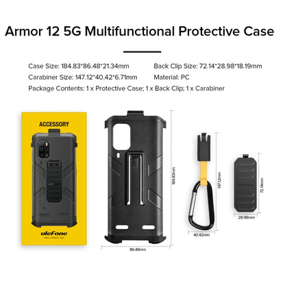 For Ulefone Armor 12 5G Multifunctional TPU + PC Protective Case with Back Clip & Carabiner (Black) - Ulefone Cases by Ulefone | Online Shopping UK | buy2fix