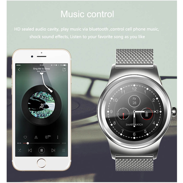 SMA-Round 1.28 inch Color Touch Screen Bluetooth Leather Strap Smart Watch, Waterproof, Support Voice Control / Heart Rate Monitor / Sleep Monitor / Bluetooth Camera, Compatible with Android and iOS System - Smart Wear by buy2fix | Online Shopping UK | buy2fix