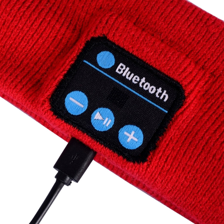 Knitted Bluetooth Headsfree Sport Music Headband with Mic for iPhone / Samsung and Other Bluetooth Devices(Red) - Smart Hats by buy2fix | Online Shopping UK | buy2fix