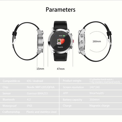 DTNO.1 S10 1.3 inches TFT Color Screen Smart Bracelet IP68 Waterproof, Steel Watchband, Support Call Reminder /Heart Rate Monitoring /Sleep Monitoring /Multi-sport Mode (Silver) - Smart Wear by DTNO.1 | Online Shopping UK | buy2fix