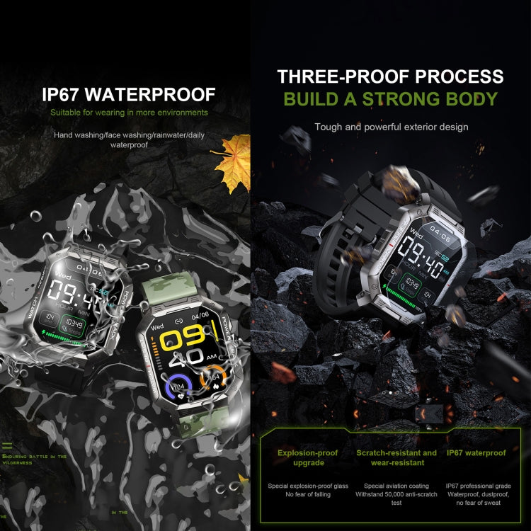 HAMTOD NX3 1.83 inch Smart Watch, Support Bluetooth Call / Sleep / Heart Rate / Blood Oxygen / Blood Pressure Monitoring (Grey) - Smart Wear by HAMTOD | Online Shopping UK | buy2fix
