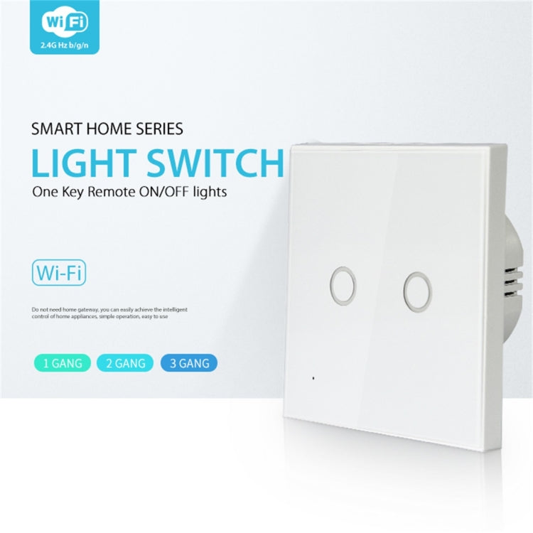 NEO NAS-SC02W Wireless WiFi EU Smart Light Control Switch 2Gang - Smart Switch by NEO | Online Shopping UK | buy2fix