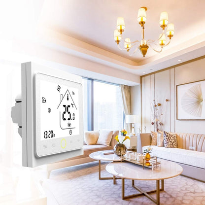 BHT-002GALW 3A Load Water Heating Type LCD Digital Heating Room Thermostat with Time Display, WiFi Control(White) - Indoor Thermometer by buy2fix | Online Shopping UK | buy2fix