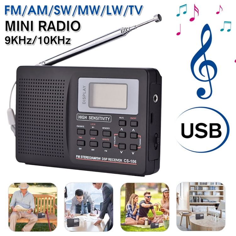 CS-106 9KHZ Multifunctional Full Band Digital Demodulation Stereo Radio Receiver - Consumer Electronics by buy2fix | Online Shopping UK | buy2fix