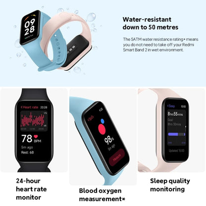 Original Xiaomi Redmi Smart Wristband 2 Fitness Bracelet, 1.47 inch Color Touch Screen, Support Sleep Track / Heart Rate Monitor (Black) - Wearable Devices by Xiaomi | Online Shopping UK | buy2fix