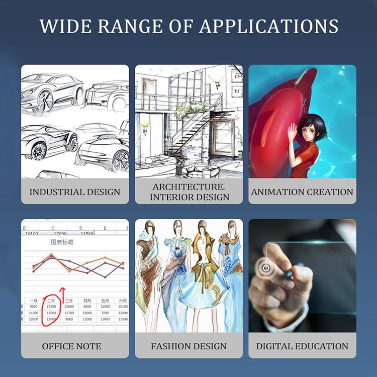 10Moons T503 Drawing Tablet Can Be Connected to mobile Phone Tablet with 8192 Passive Pen(Blue) -  by 10Moons | Online Shopping UK | buy2fix