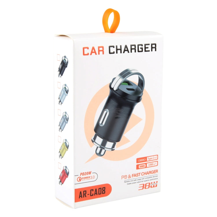 AR-CA08 12W 2A USB-C / Type-C + USB Ports Car Charger (Black) - Car Charger by buy2fix | Online Shopping UK | buy2fix