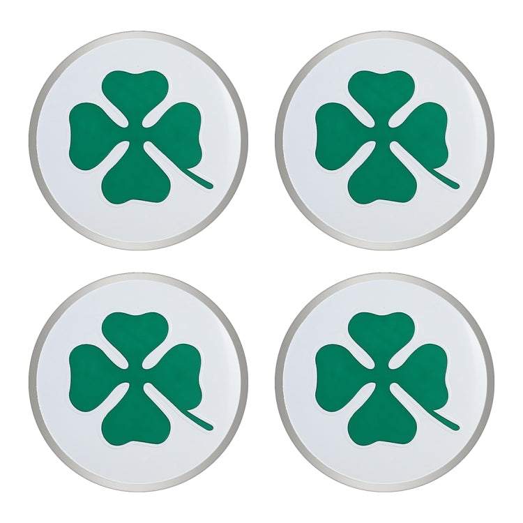 4 in 1 Car Four Leaf Clover Pattern Wheel Hub Decorative Sticker, Diameter: 5.8cm -  by buy2fix | Online Shopping UK | buy2fix