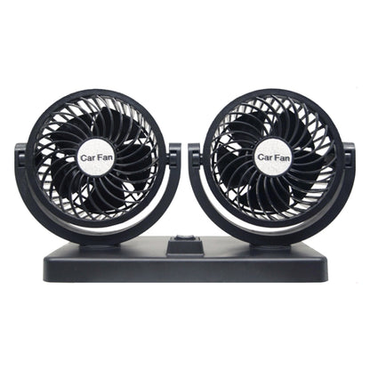 AC-2308 Car 12V / 24V 360 Rotatable USB Double Head Fan -  by buy2fix | Online Shopping UK | buy2fix