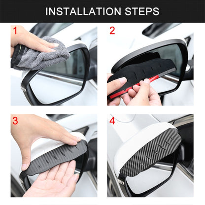 Car Rear View Mirror Rain Eyebrow Cover Catering Mirror PVC Carbon Fiber Pattern Rain Shield - Convex Mirror & Accessories by buy2fix | Online Shopping UK | buy2fix