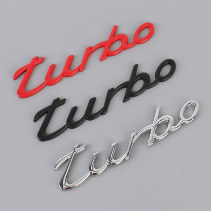 Car TURBO Personalized Aluminum Alloy Decorative Stickers, Size: 13x3x0.3cm (Black) - 3D Metal Sticker by buy2fix | Online Shopping UK | buy2fix