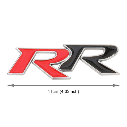 Car Dual R Personalized Aluminum Alloy Decorative Stickers, Size:11 x 3.5cm (Red + Black) - 3D Metal Sticker by buy2fix | Online Shopping UK | buy2fix